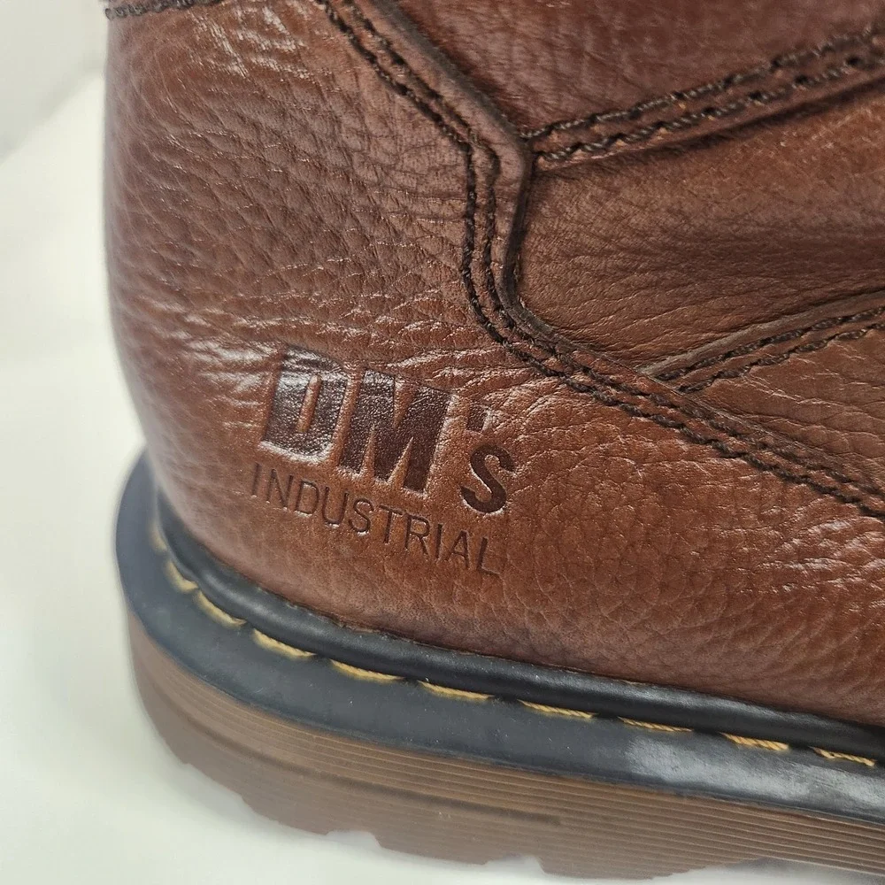 Dr Martens Mens Leather Ankle Boots Sz 8 Leather Steel Toe Work Hiking‎ Brown